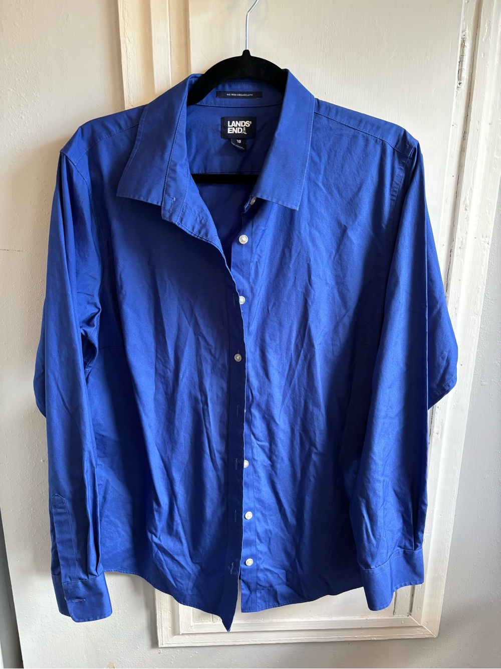 Lands' End Women's Button-Down Shirt in Royal Blue